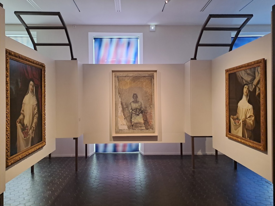 Le portrait de Marguerite Maeght entre deux tableaux de Sainte Roseline, sa protectrice. (Photo JC Barla)