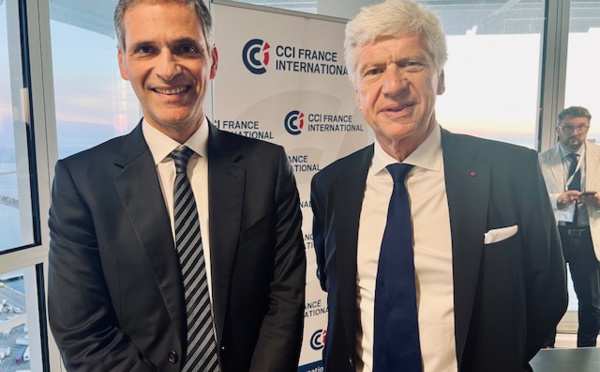 Rodolphe Saadé, Pdg de CMA CGM et Arnaud Vaissié, président de CCI France International. ©N.B.C