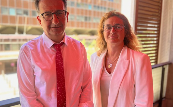  Stéphane Salvetat et Delphine Chouin, co-présidents du Syndicat des transitaires de Méditerranée Rhône-Alpes. ©L.M