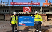 La contruction du Capu Rossu vient de commencer dans un chantier naval chinois. © Corsica linea